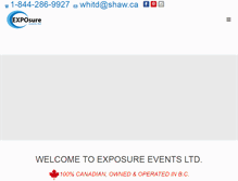 Tablet Screenshot of exposureeventsltd.com